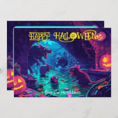 Gnaw-or-Treat: Haunted Underpass Halloween kaart (Voorkant / Achterkant)