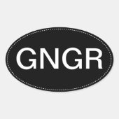 GNGR gember ovale Bumpersticker Ovale Sticker (Voorkant)
