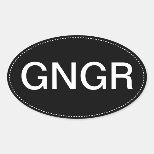 GNGR gember ovale Bumpersticker Sticker (Voorkant)