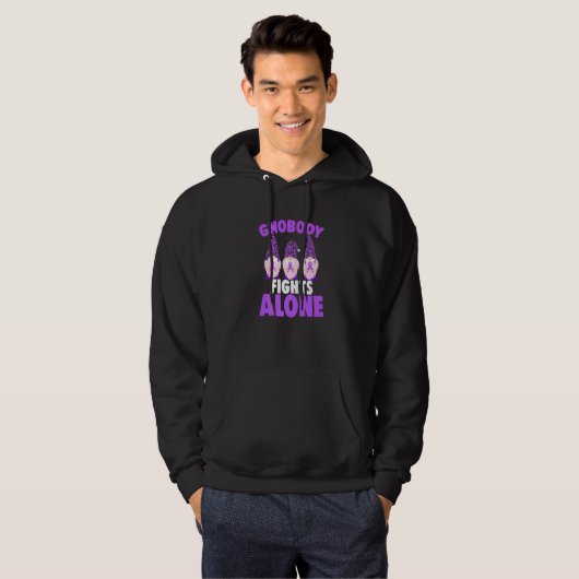 Gnobody Fights Alone Epilepsy Gnome Epilepsy Aware Hoodie (Voorkant volledig)