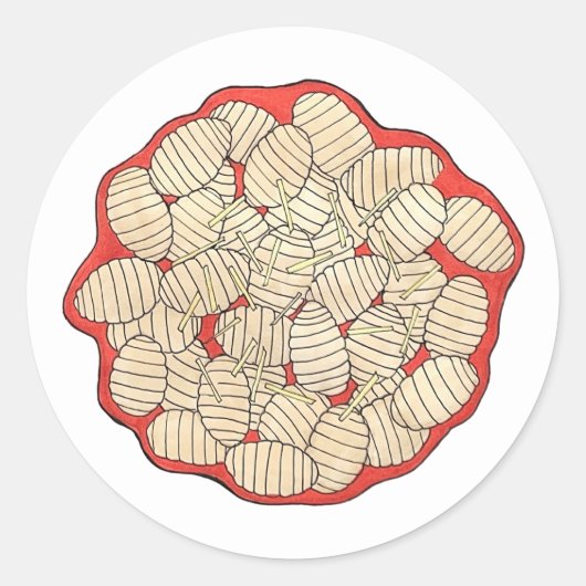 Gnocchi Italiaanse keuken Voedsel Aardappel Dumpli Ronde Sticker (Voorkant)