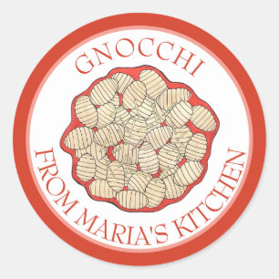 Gnocchi pasta zelfgemaakt Italiaans eten gemaakt m Ronde Sticker