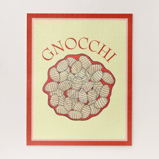 Gnocchi Pasta Zelfgemaakte Italiaanse Food Illustr Legpuzzel (Verticaal)