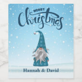 Gnom in blauw pak wijn etiket (Enkel label)