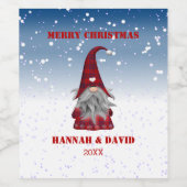 Gnom in rood pak wijn etiket (Enkel label)