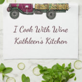 Gnoma's in Wijnvrachtwagen die ik met wijn kook Theedoek (Gevouwen)