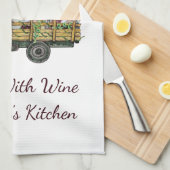 Gnoma's in Wijnvrachtwagen die ik met wijn kook Theedoek (Quarter Fold)