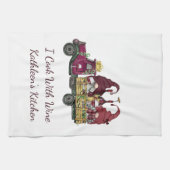 Gnoma's in Wijnvrachtwagen die ik met wijn kook Theedoek (Horizontaal)