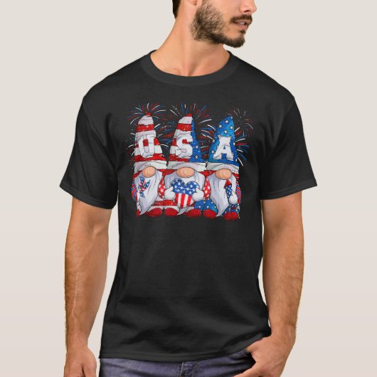 Gnome   4th Of July Gnomes Patriotic American Flag T-shirt (Voorkant)
