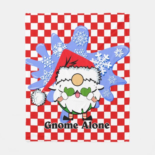 Gnome Alone Funny kerstfilm Parody Red Green Fleece Deken (Voorkant)