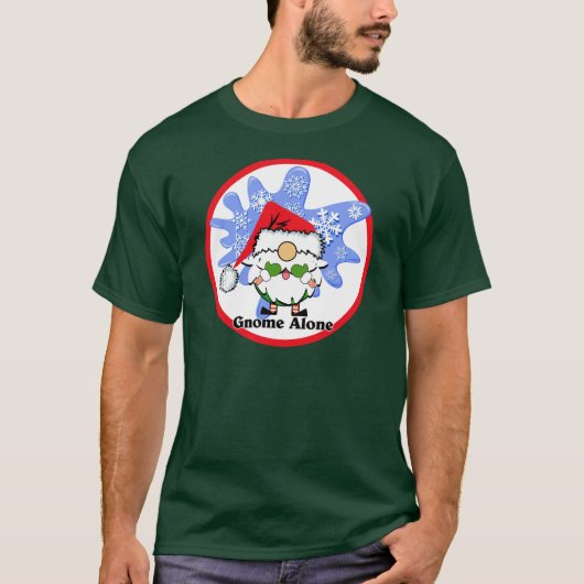 Gnome Alone Funny kerstfilm Parody Red Green T-shirt (Voorkant)