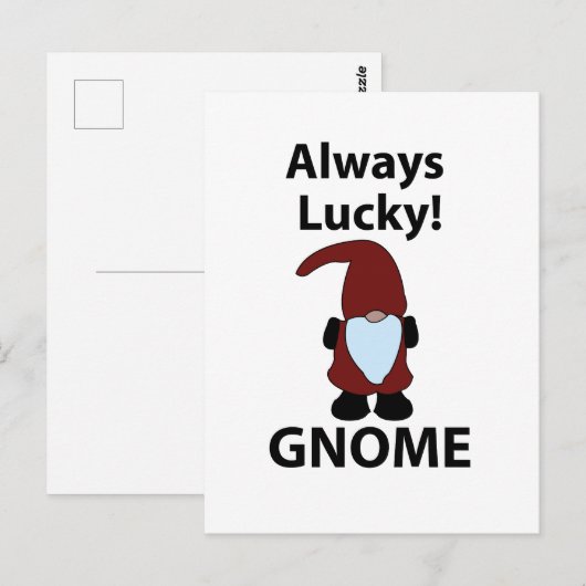 Gnome Altijd Geluk Gnome Briefkaart (Voorkant / Achterkant)