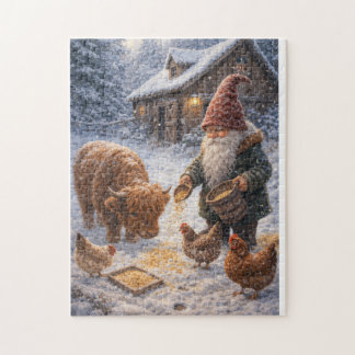 Gnome and mini Highland cow Legpuzzel