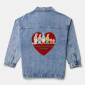 Gnome Andere familie zoals mijn Rode Hart Vrouwen Denim Jacket (Achterkant)