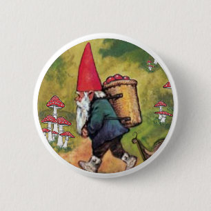 Gnome Apple Basket Snagelklepjes Fantasy Ronde Button 5,7 Cm