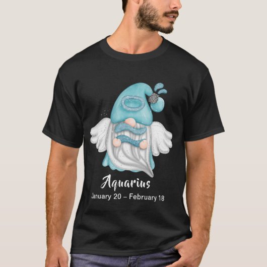 Gnome Aquarius Zodiac Astrology Sign Angel Unisex T-shirt (Voorkant)