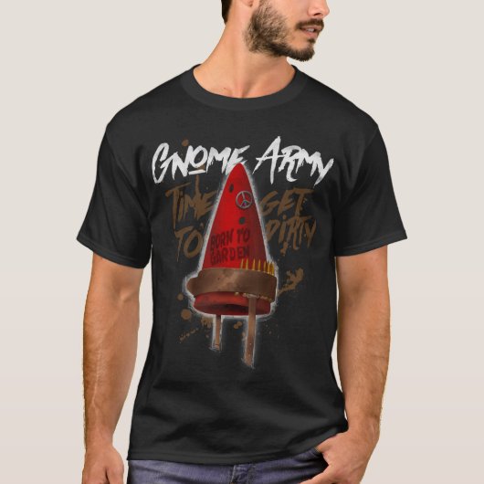 Gnome Army T-shirt Tijd om vuil te maken (Voorkant)