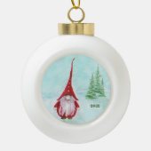 Gnome Artsy Holiday Ceramic Ornament (Voorkant)