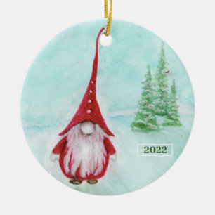 Gnome Artsy Holiday Specialized Ceramic Ornament