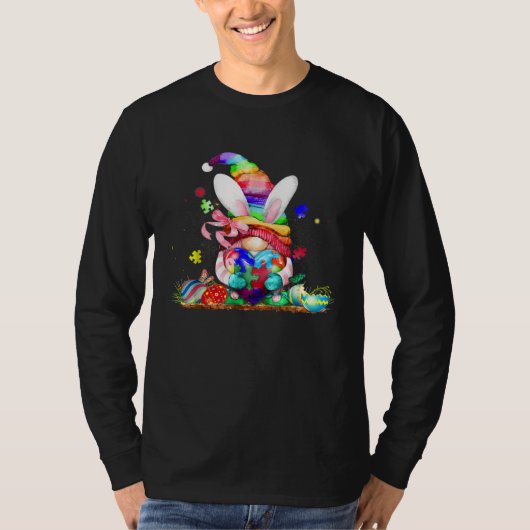 Gnome Autism Easter Bunny Spring Boys Kids Girls E T-shirt (Voorkant)