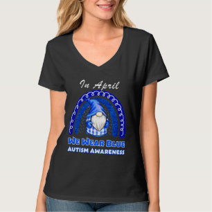 Gnome Autism Rainbow In april Draag we blauwe auti T-shirt