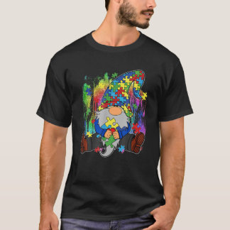 Gnome Autisme Bewustzijn Maand Gnome Puzzel Autism T-shirt