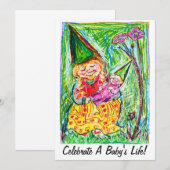 Gnome Baby Shower-uitnodigingen Kaart (Voorkant / Achterkant)