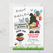 Gnome Barbecue Verjaardags Bash Party Kaart (Voorkant)