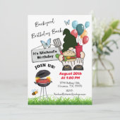 Gnome Barbecue Verjaardags Bash Party Kaart (Staand voorkant)