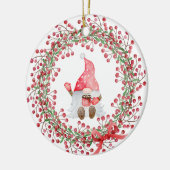 Gnome Berry Wreath Keramisch Ornament (Links)