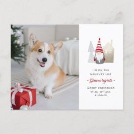 Gnome betreurt de kerstfoto van Cute Pet Feestdagenkaart