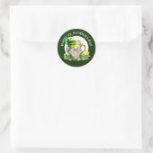 Gnome biergorgel St Patrick's day groen goud Ronde Sticker (Tas)