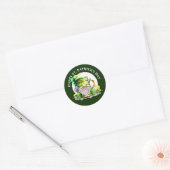 Gnome biergorgel St Patrick's day groen goud Ronde Sticker (Envelop)