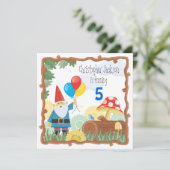 Gnome Birthday Uitnodiging (Staand voorkant)
