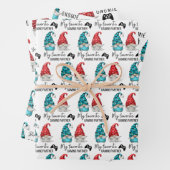 Gnome Birthday Wrapping Paper Flat Sheet Set 3 (In situ)