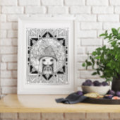 Gnome bloem Mandala volwassen kleuring Poster