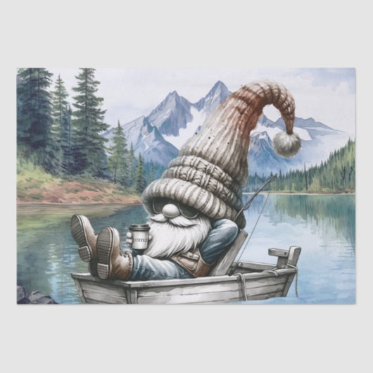 Gnome Boat Coffee Vist Tissuepapier (Voorkant)