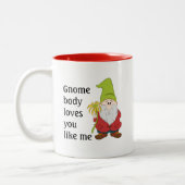 Gnome Body houdt van je zoals ik Tweekleurige Koffiemok (Links)