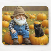 Gnome Boer Op Een Herfstpompoen Muismat (Voorkant)