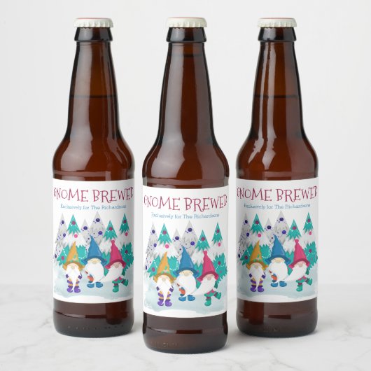 Gnome Brewed Gepersonaliseerd Leuk Thuis Brew Chri Bier Etiket (Flessen)