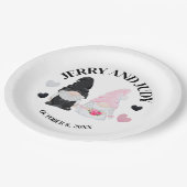 Gnome bruid en bruidegom papieren bordje (Gekanteld)