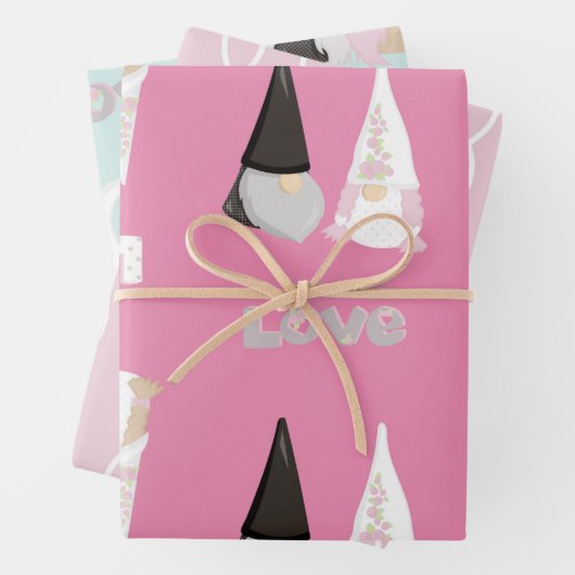 Gnome bruiloft inpakpapier vel (In situ)