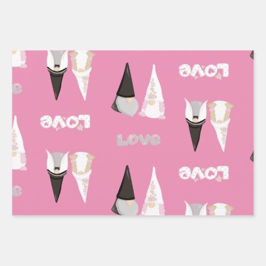 Gnome bruiloft inpakpapier vel (Voorkant)