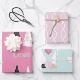 Gnome bruiloft inpakpapier vel