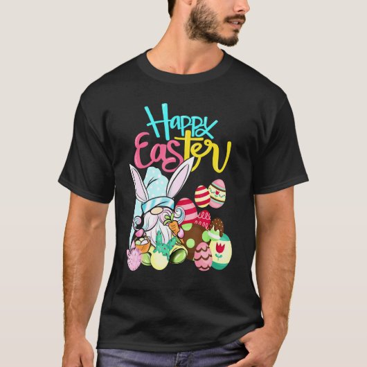 Gnome Bunny Egg Hunting Happy Pasen 2022 T-shirt (Voorkant)