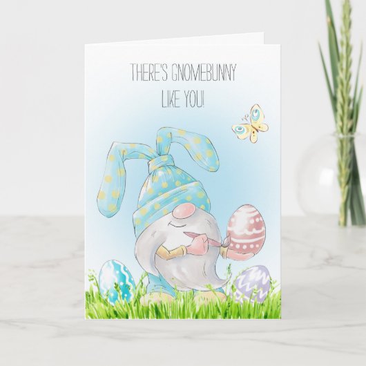 Gnome Bunny Like You Pasen Kaart (Voorkant)