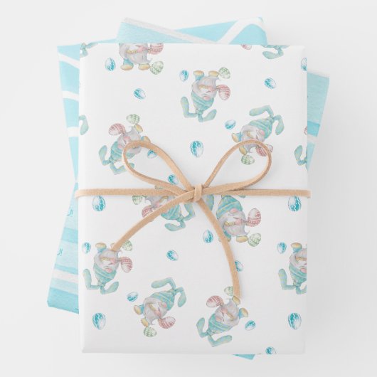 Gnome Bunny zoals jij Pasen Inpakpapier Vel (In situ)