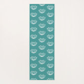 Gnome Buns & Puns "gnOMe" White Lotus Pattern Blau Yogamat (Achterkant)