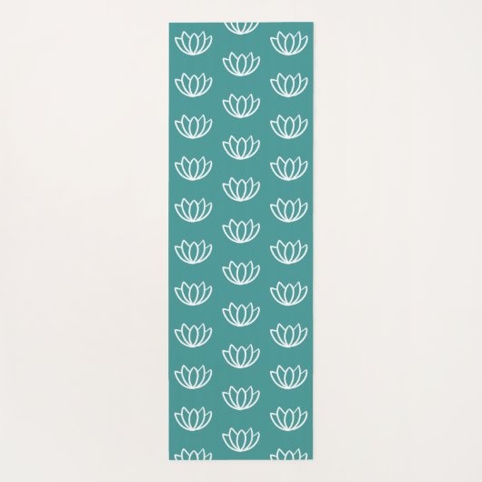 Gnome Buns & Puns "gnOMe" White Lotus Pattern Blau Yogamat (Achterkant)