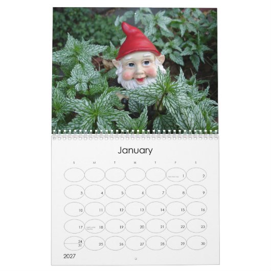 Gnome Calendar Kalender (Jan 2027)